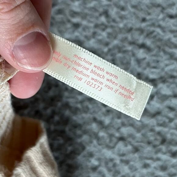 Hollister Sweater Large Crop Scoop Neck Pullover Pink Cream Y2K Coquette Ballet - Picture 10 of 16